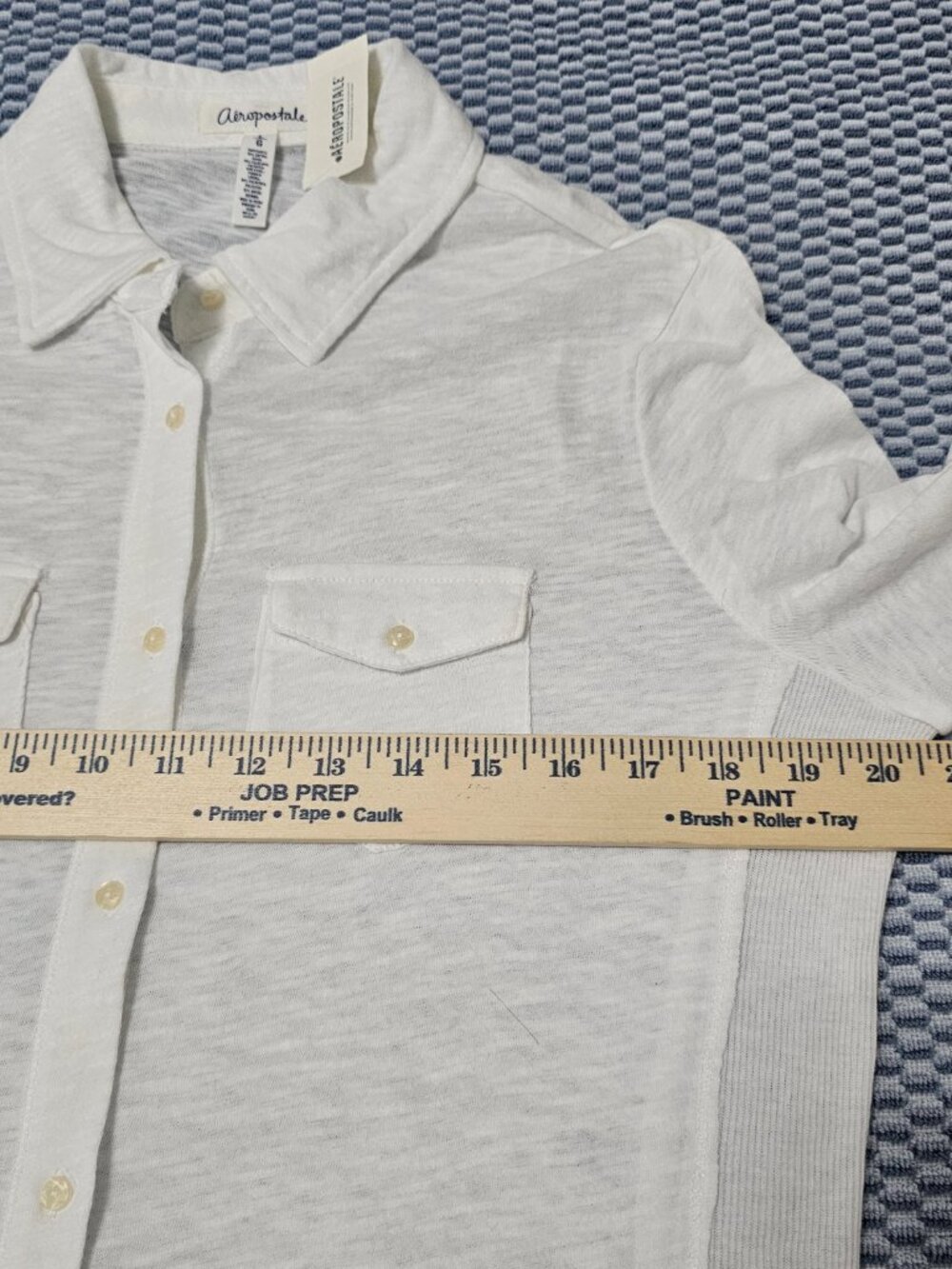 NEW Aeropostale Women’s Fitted White Long Sleeve Button Down Shirt - Size Large - Picture 7 of 8
